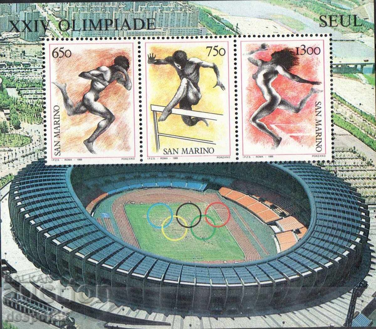 1988. San Marino. Olympic Games - Seoul, South Korea. Block