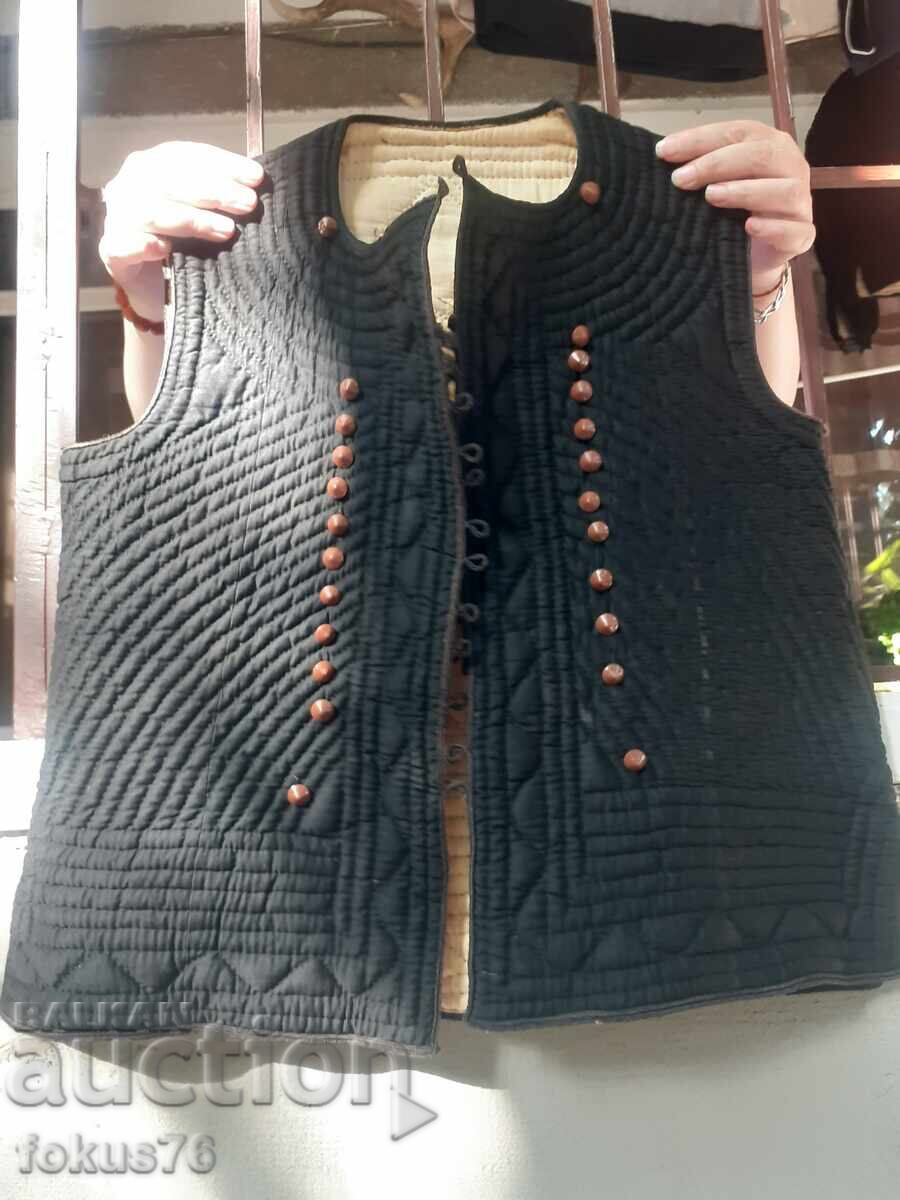 Old Revival garment vest waistcoat anteria folk costume - black Old Revival garment vest waistcoat anteria folk costume - black