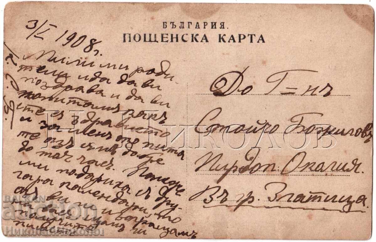 1908 POZĂ VECHE CU UN BĂRBAT TÂNĂR ȘI ARĂTOS, LÂNGĂ ZLATIȚA, PIRDOPI E380 cu preț 7.00 BGN | € 3.58