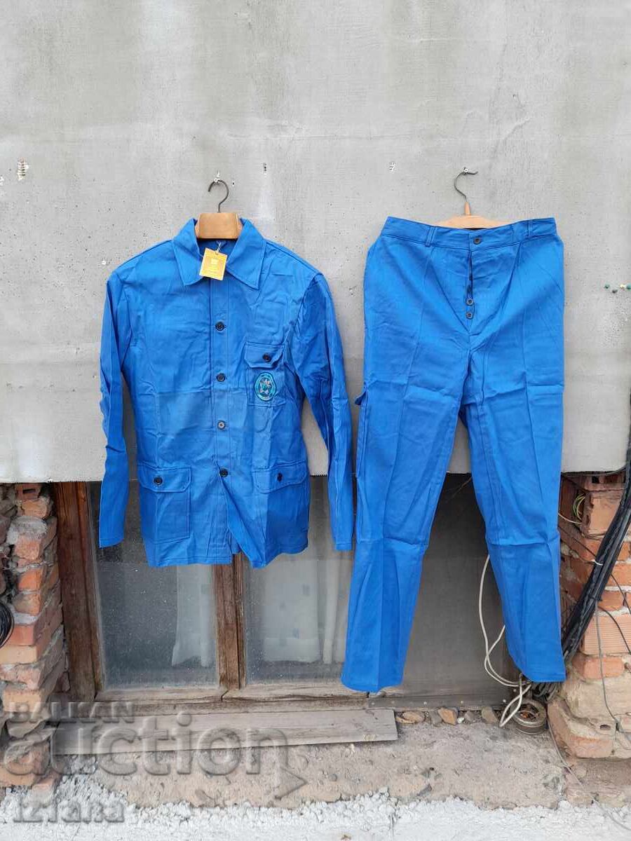 Used work clothes. Building for the homeland