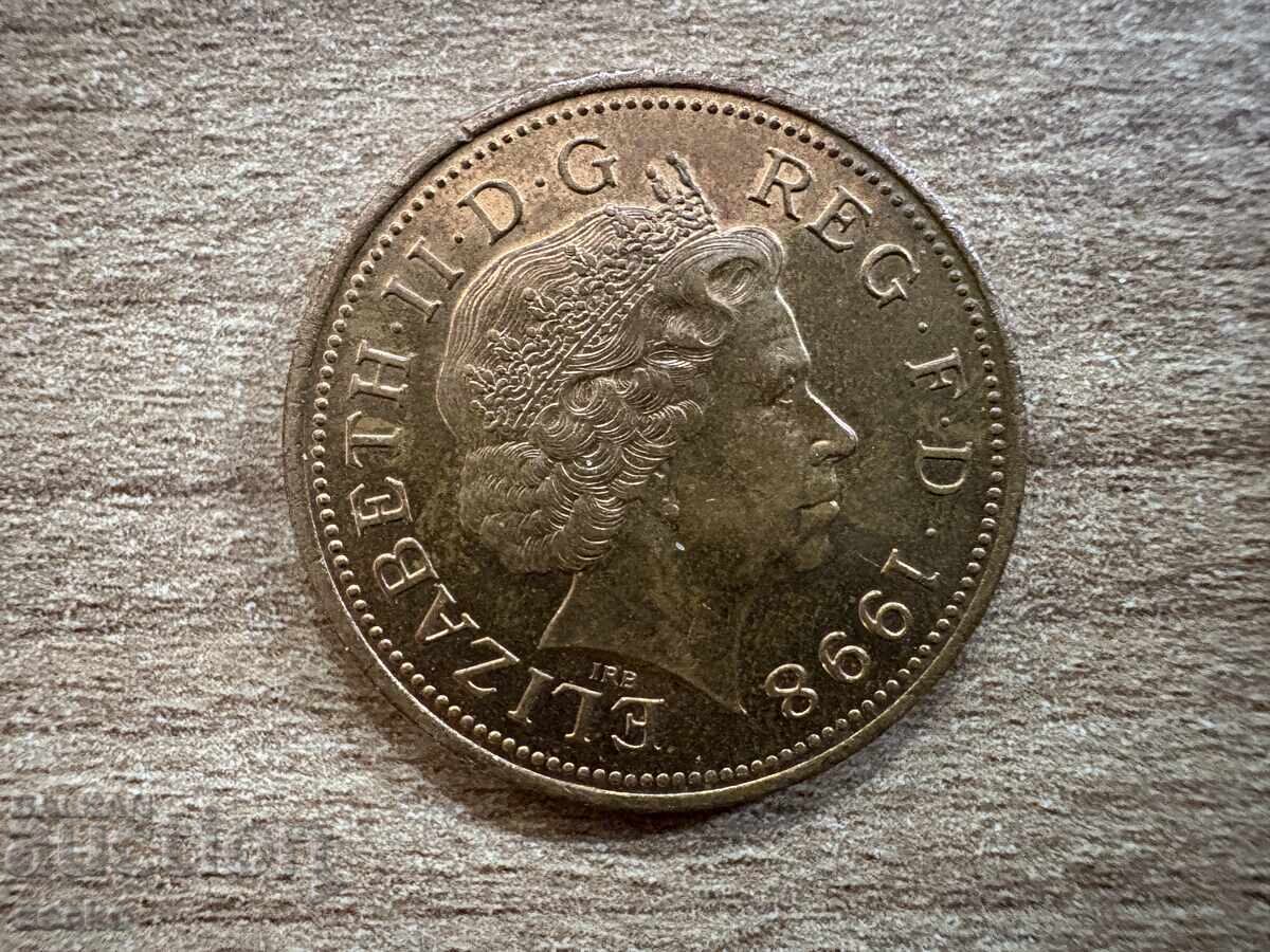 Великобритания - 2 пенса (1998) - бронз (немагнитна) с цена 0.65 лв. | € 0.33 Великобритания - 2 пенса (1998) - бронз (немагнитна) с цена 0.65 лв. | € 0.33