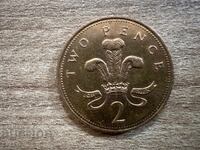 Marea Britanie - 2 pence (1998) - bronz (nemagnetică)