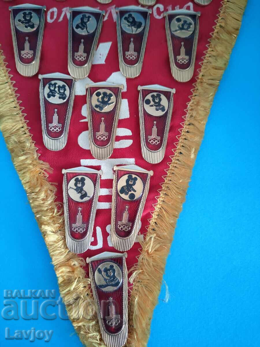 Steaguri insigne Mișa Jocurile Olimpice Moscova - 5 Steaguri insigne Mișa Jocurile Olimpice Moscova - 5
