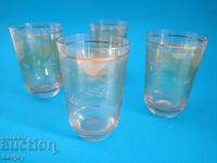 Glass cups 4 pcs. gold rim