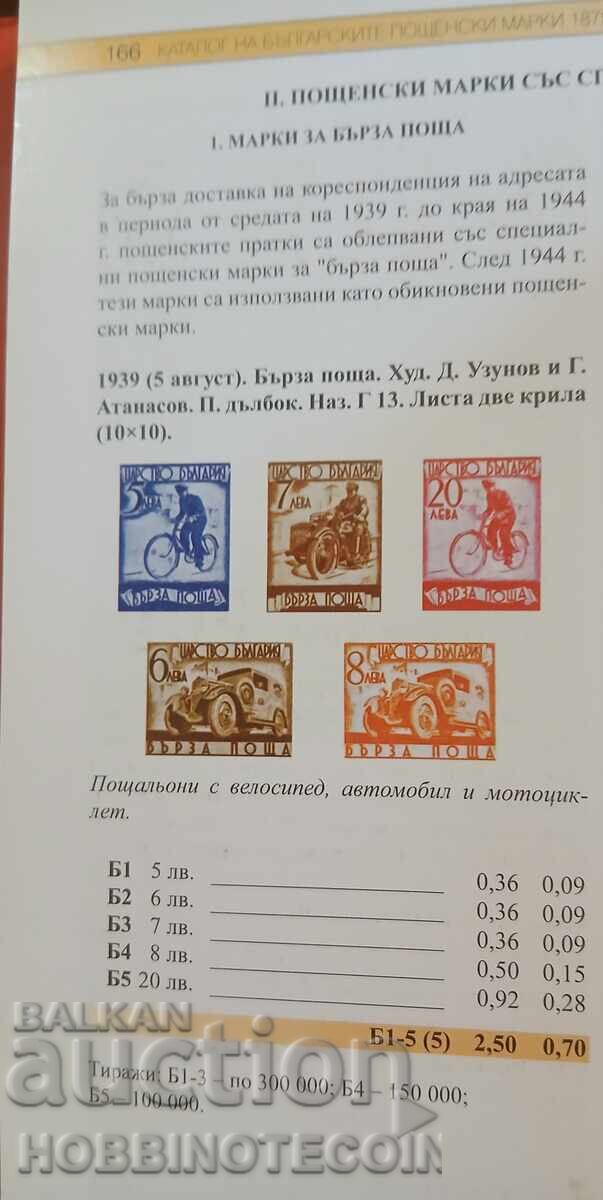 Licitație BULGARIA BÂRZĂ POȘTĂ CAREU BK B 1 - 5 - 1939 MNH