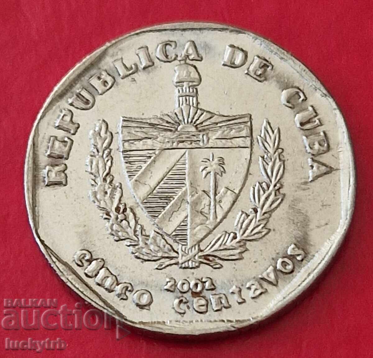 5 λεπτά 2002 - Κούβα με τιμή 0.40 BGN | € 0.20