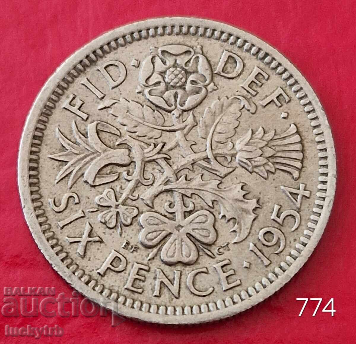 6 pence 1954 - Great Britain 6 pence 1954 - Great Britain