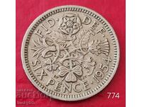 6 pence 1954 - Marea Britanie