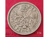 6 pence 1954 - Marea Britanie
