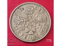 6 pence 1957 - Marea Britanie