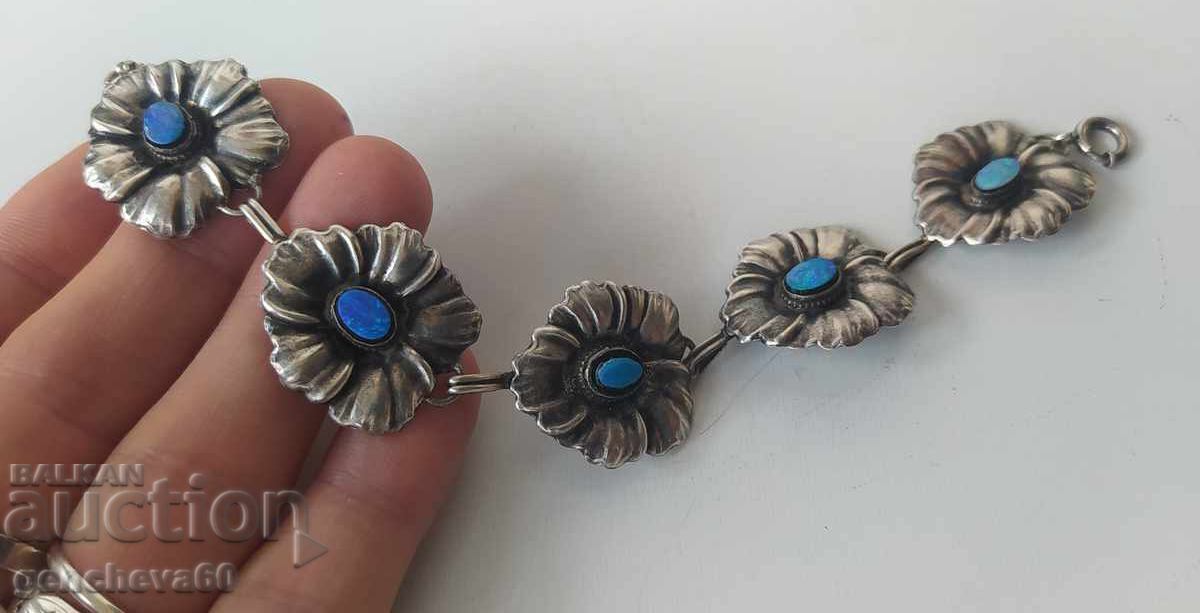 VINTAGE bracelet "Sterling" silver and turquoise with price 120.00 BGN | € 61.36