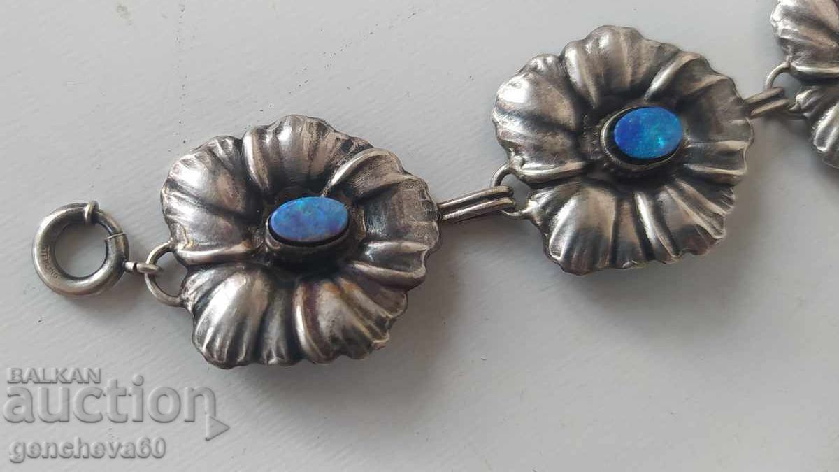 Licitație BRĂȚARĂ Vintage, "Sterling" argint și turcoaz