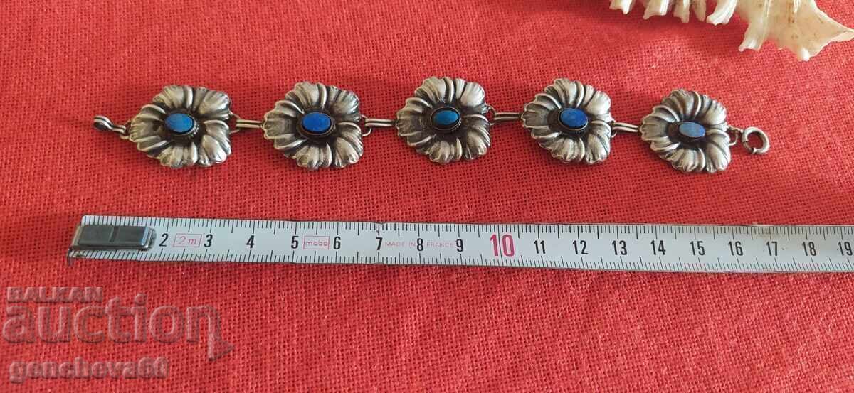 BRĂȚARĂ Vintage, "Sterling" argint și turcoaz - 6
