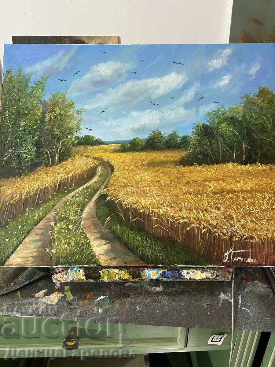 Denitsa Garelova painting 50/40 "Path Among the Wheat" - 5
