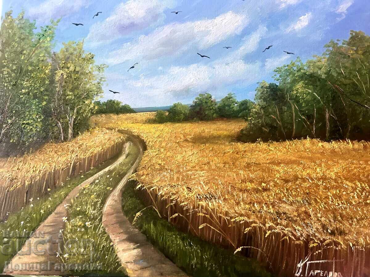 Denitsa Garelova painting 50/40 "Path Among the Wheat"