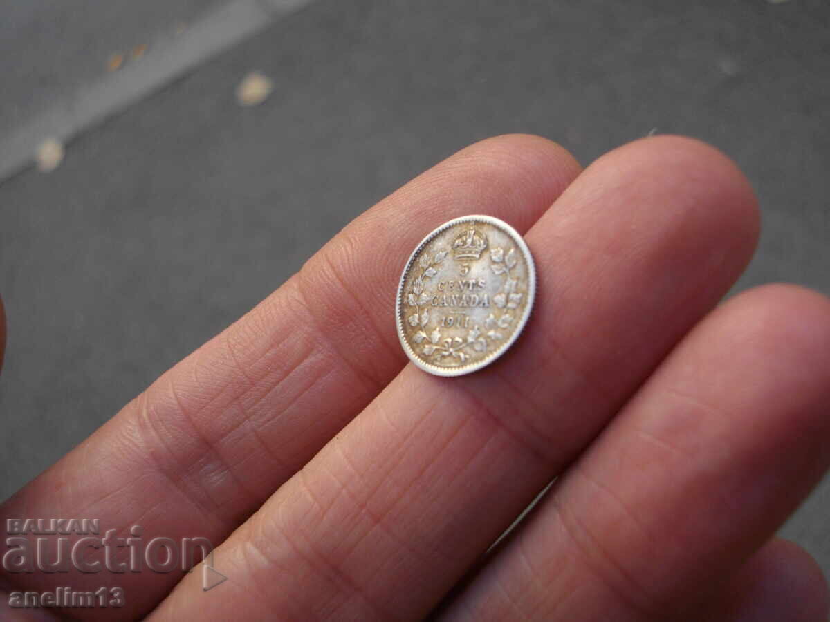 5 CENTS 1911 CANADA SILVER with price 25.00 BGN | € 12.78