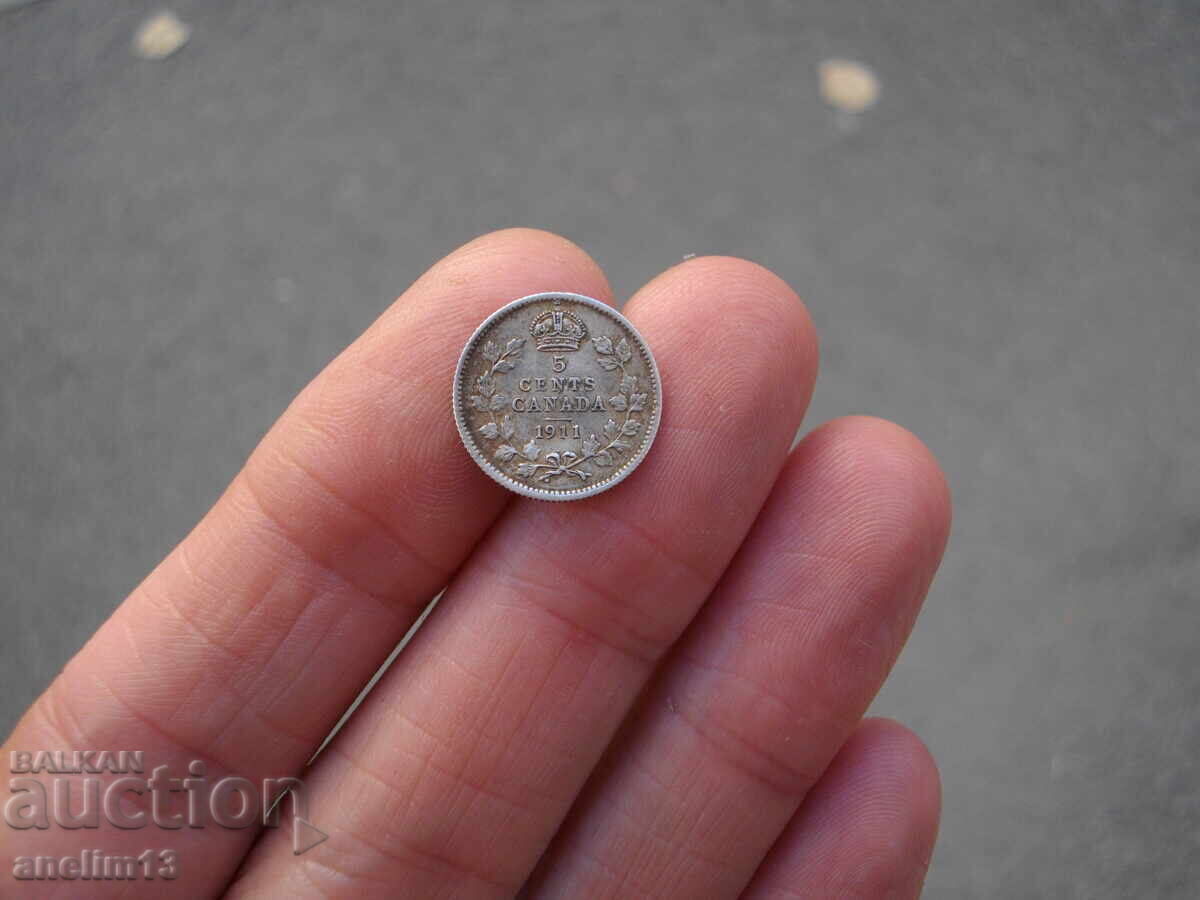 5 CENTS 1911 CANADA SILVER