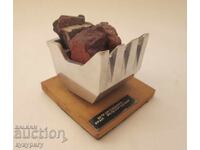 Prespapier metalic rusesc vechi URSS, premiu minier publicitar