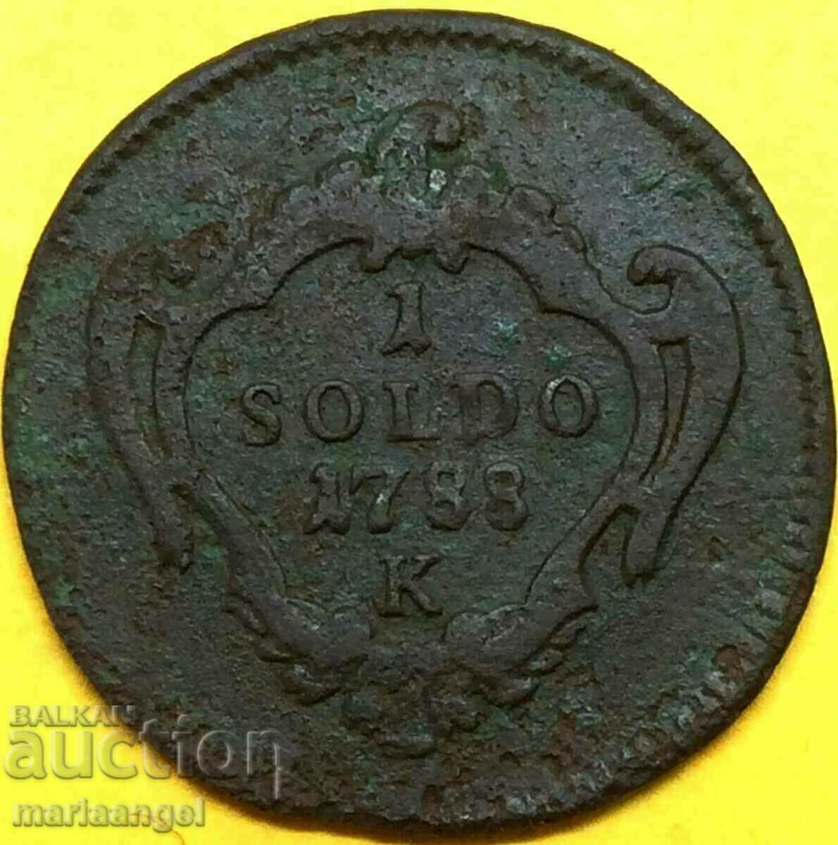 Licitație 1 soldo 1788 Italia pentru Polonia Gorizia Iosif al II-lea Austriac