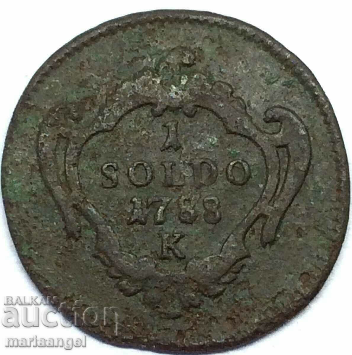 1 soldo 1788 Italia pentru Polonia Gorizia Iosif al II-lea Austriac