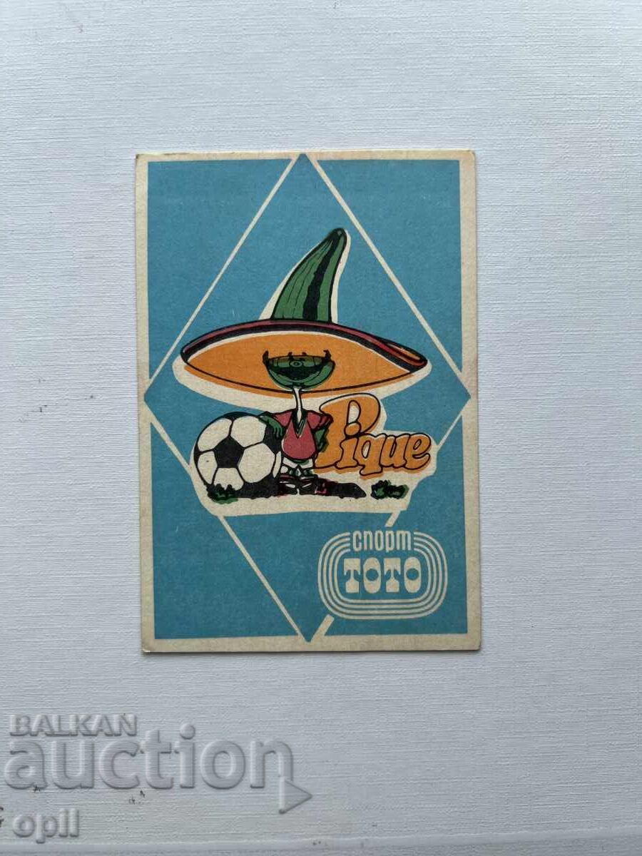 Calendar Sport Toto 1986