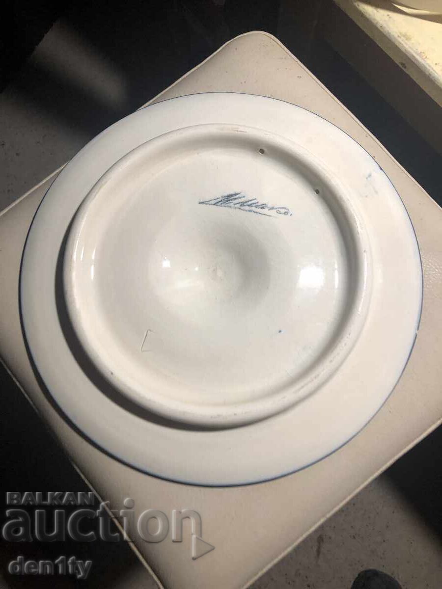 Доставка на голяма испанска керамична стенна чиния Manises