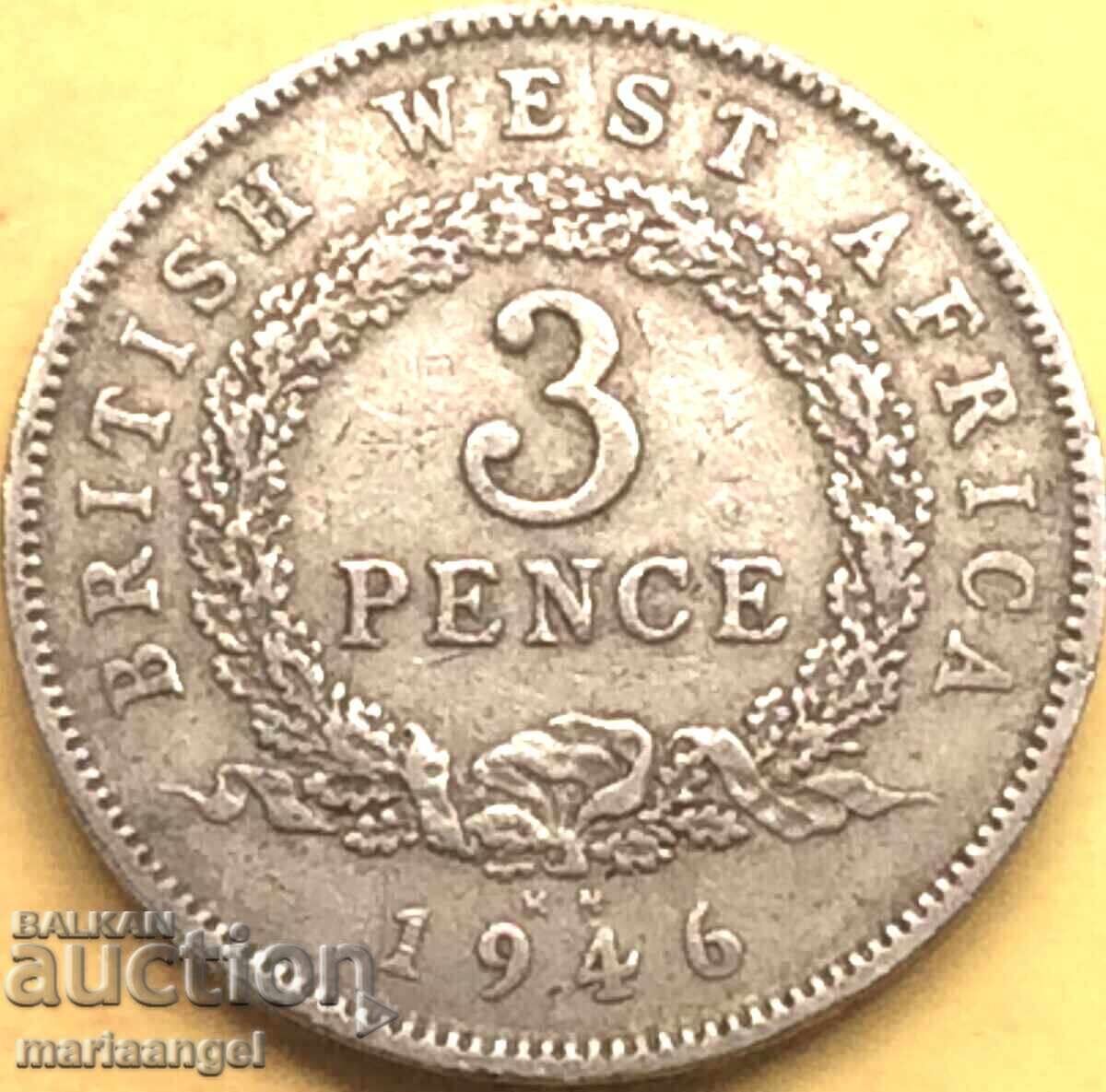 3 Pence 1946 Africa de Vest George al VI-lea