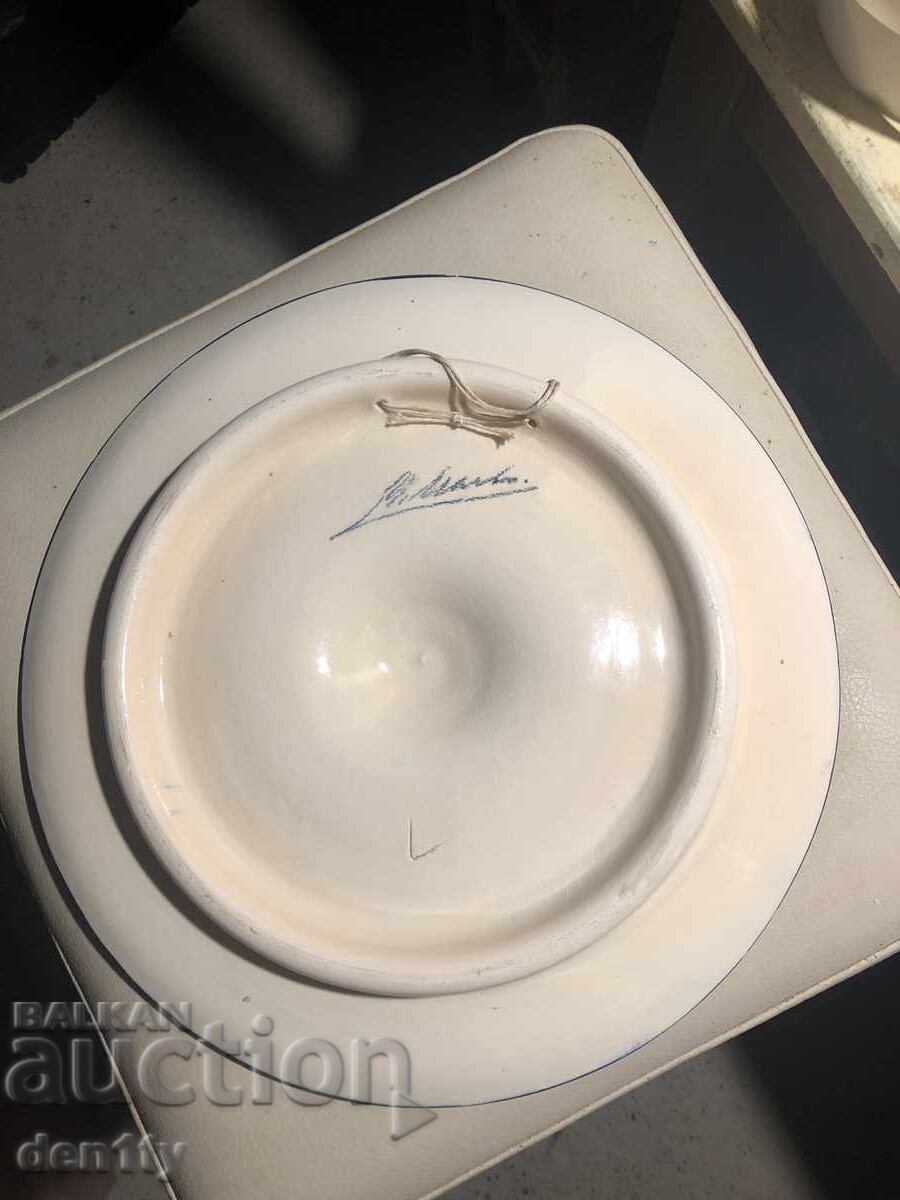 голяма испанска керамична стенна чиния Manises - 6