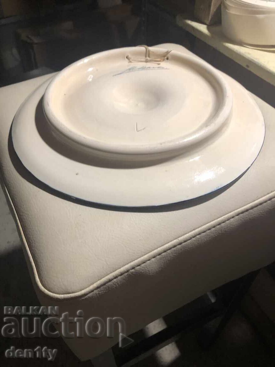 голяма испанска керамична стенна чиния Manises - 7