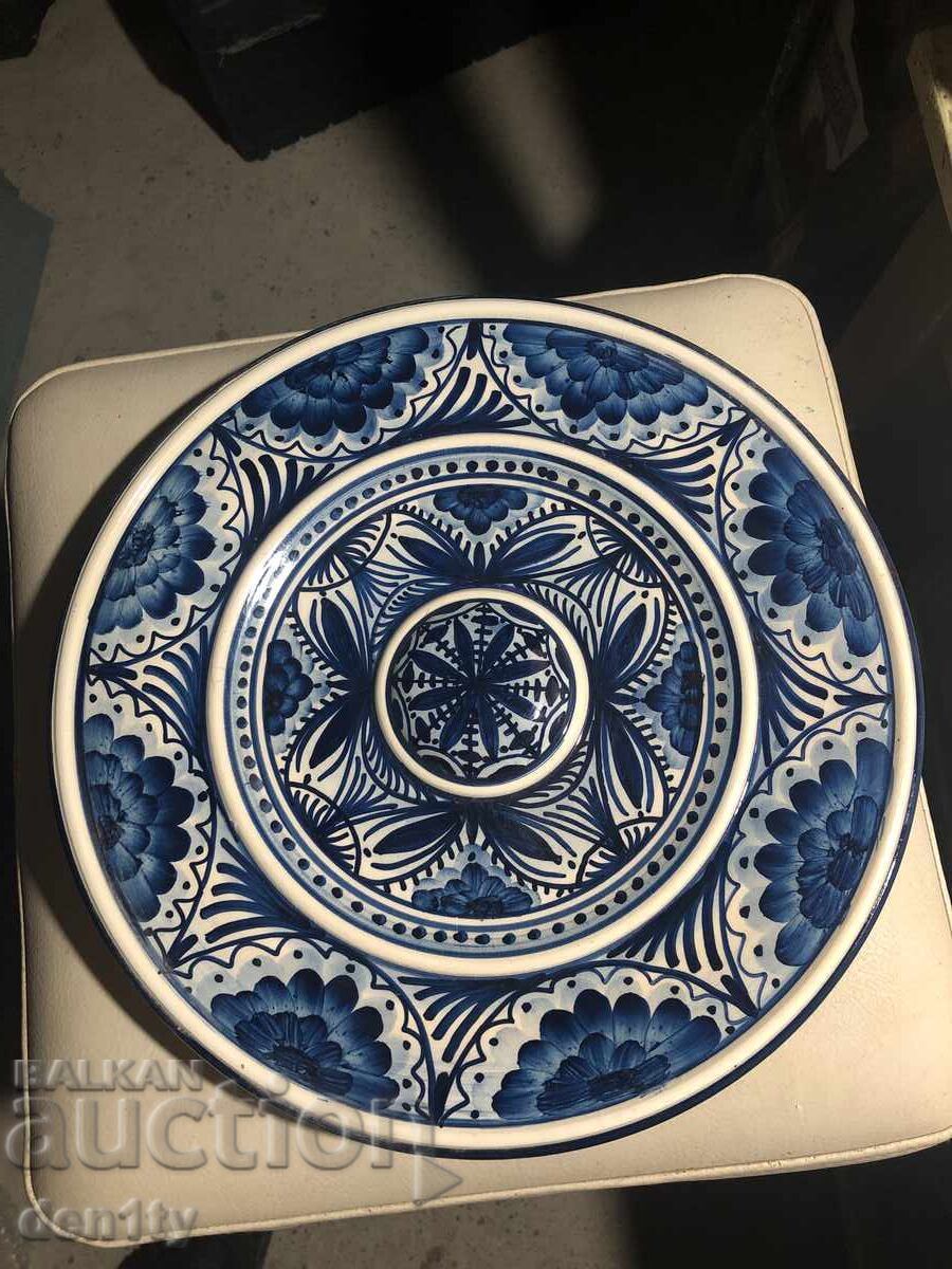 голяма испанска керамична стенна чиния Manises