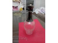 Antique silver-mounted crystal bottle
