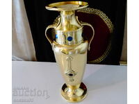 Βασιλικό μπρούτζινο κηροπήγιο, βάζο, ρουμπίνι, ζαφείρι, 35 εκ., 780 γρ