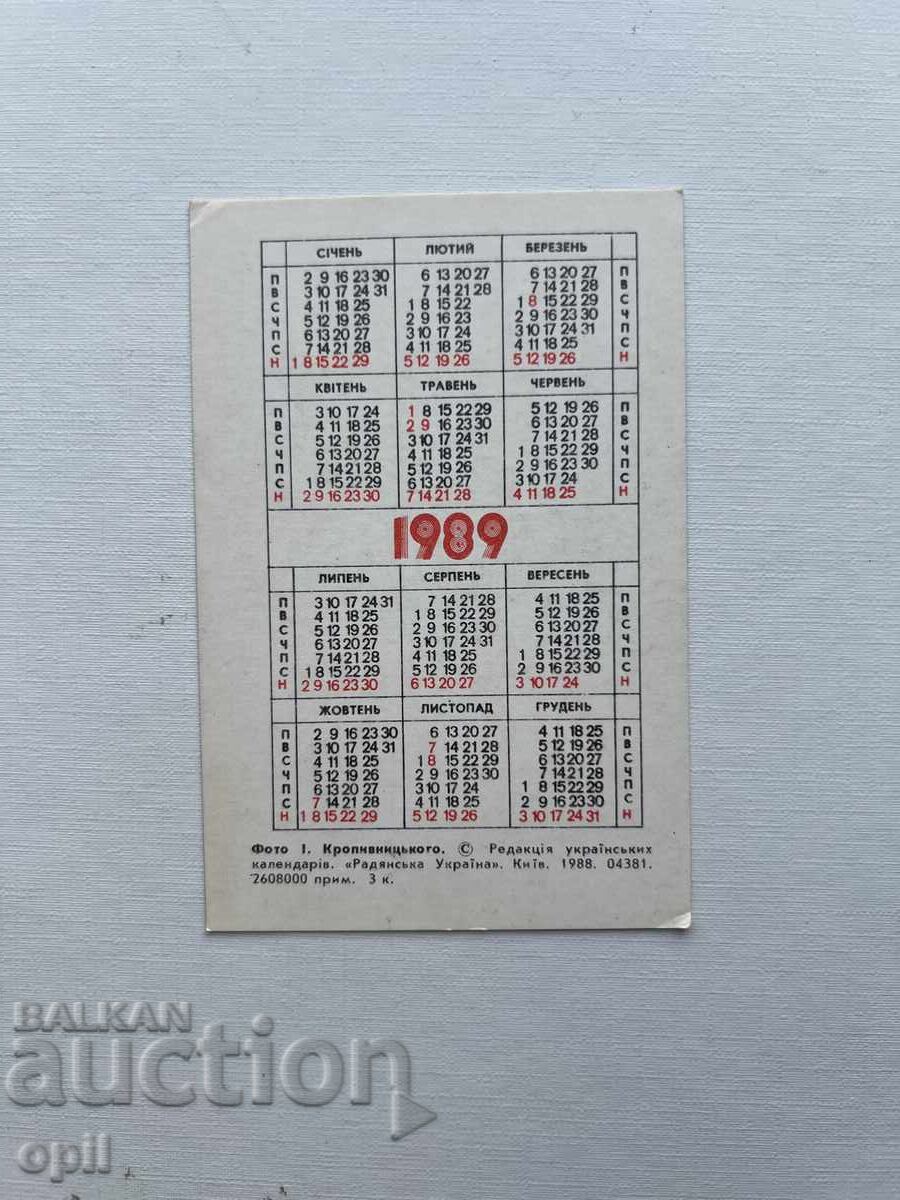 Calendar SSSR 1989 cu preț 2.00 BGN | € 1.02