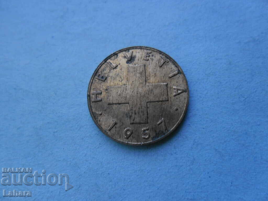1 Rappen 1957 Switzerland with price 2.00 BGN | € 1.02