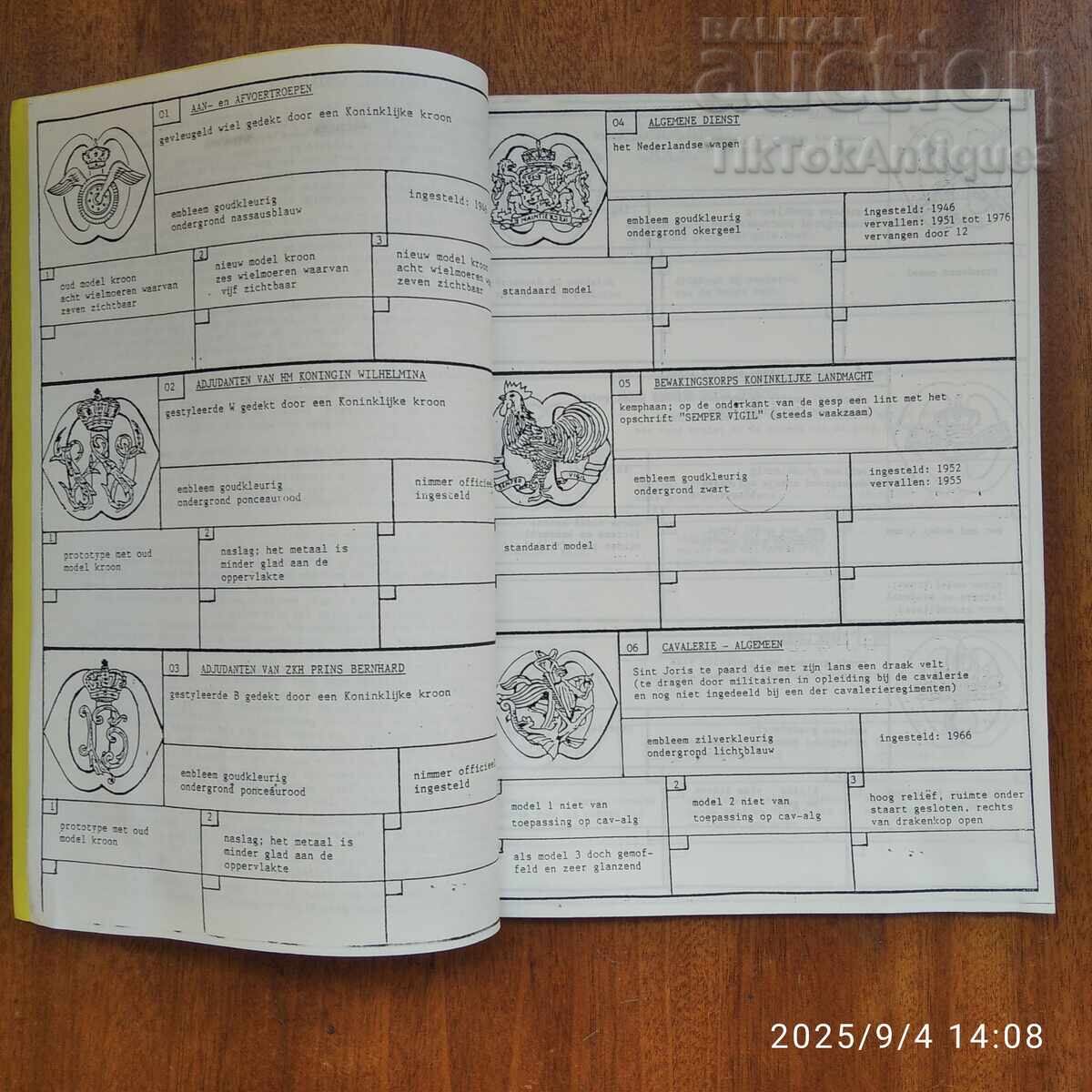 Book on the emblems of the Dutch Army commandos with price 20.00 BGN | € 10.23