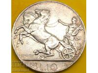 10 Lira 1927 Italy **FERT** Silver Patina
