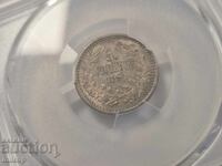 PCGS AU cleaned 50 stotinki 1891