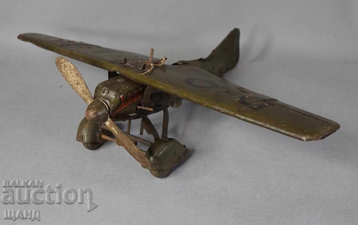Δημοπρασία 1930 Tippco Γερμανικό μεταλλικό μηχανικό παιχνίδι, μοντέλο αεροπλάνο