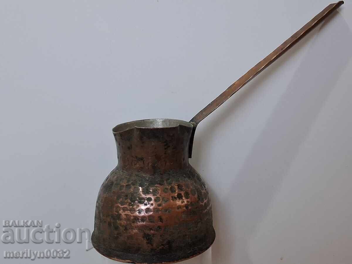Old tinned copper cezve, coffee pot, copper, copper vessel with price 46.00 BGN | € 23.52