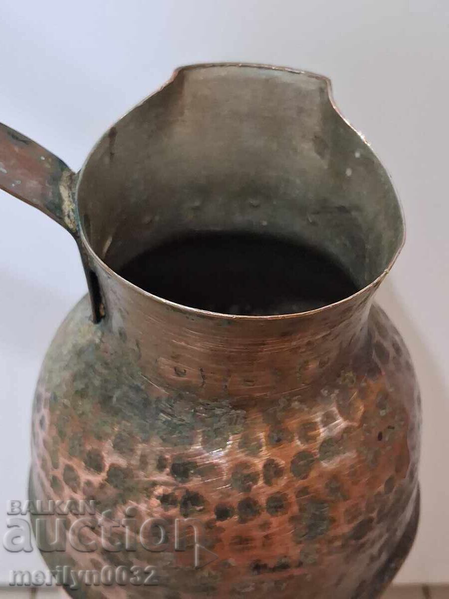 Auction  Old tinned copper cezve, coffee pot, copper, copper vessel