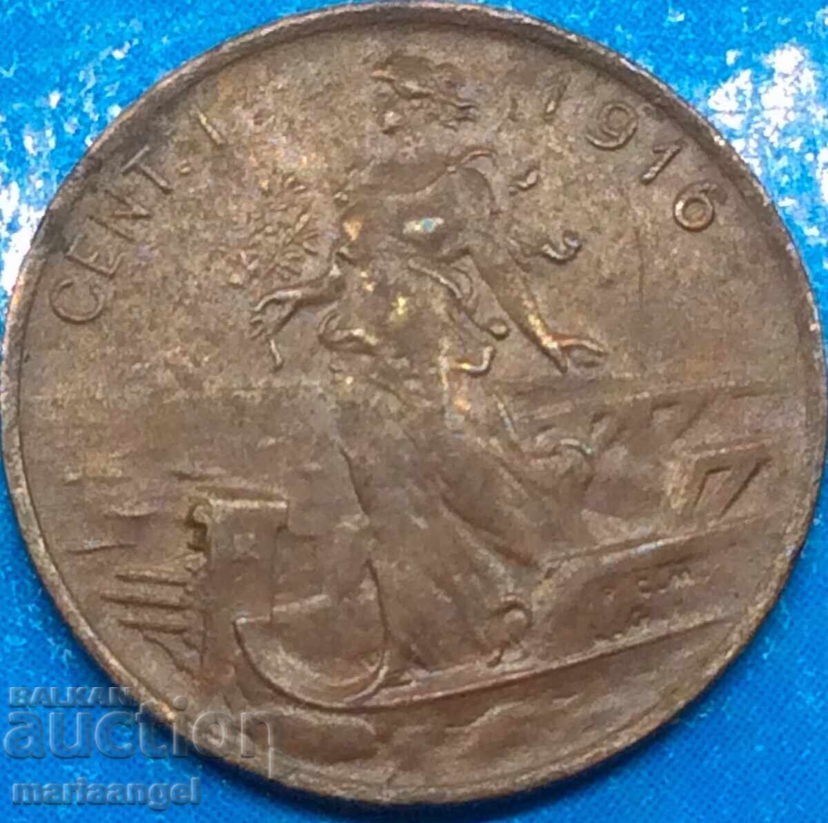 1 centesimo 1916 Ιταλία Victor Emmanuel III 1869-1947 - 6