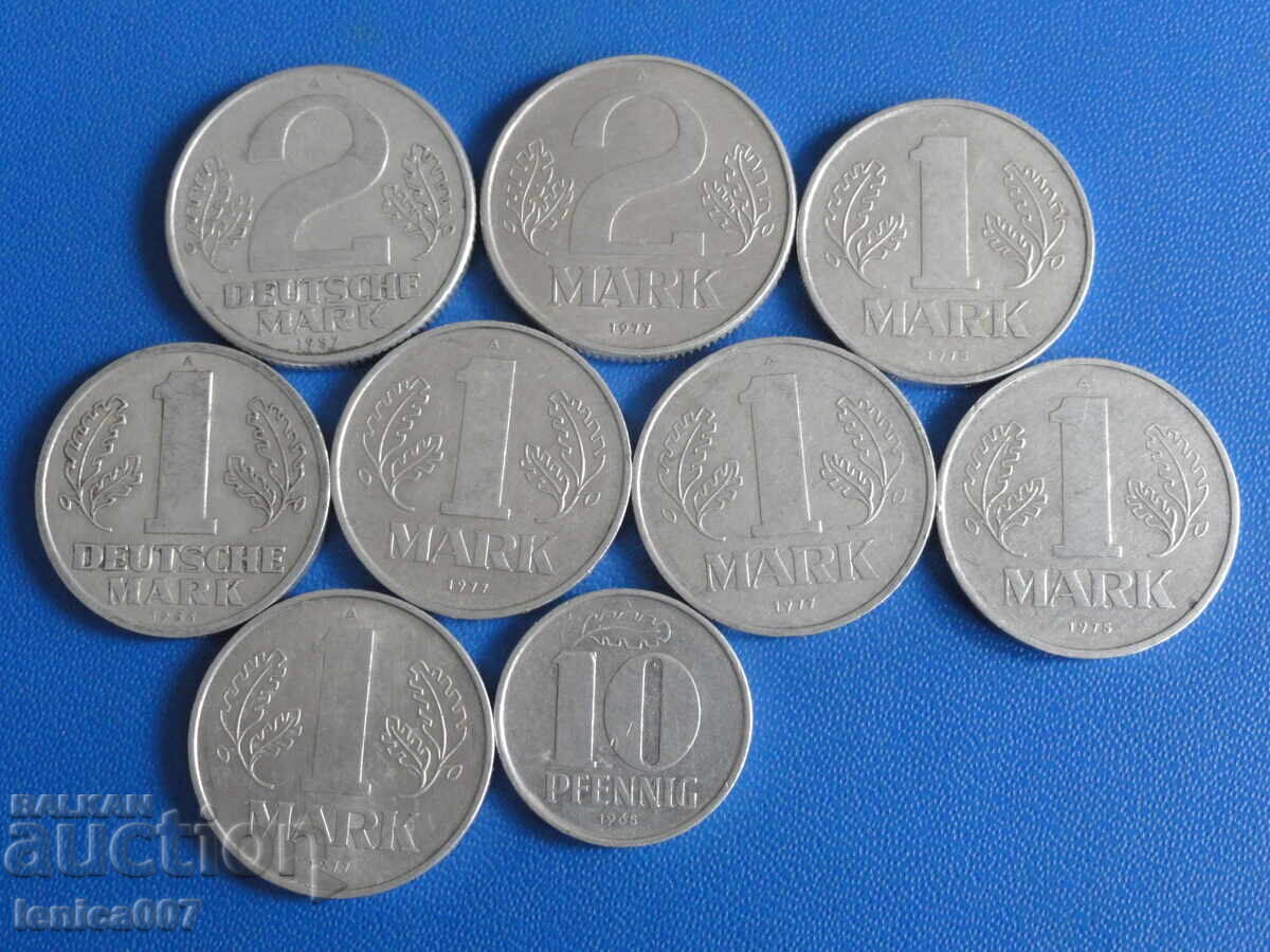 Auction Germany (GDR) - Coins (9 pieces) Auction Germany (GDR) - Coins (9 pieces)