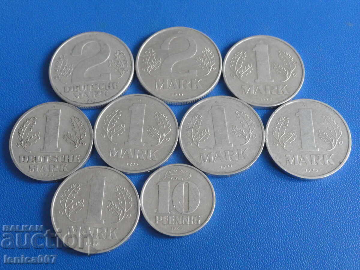 Germany (GDR) - Coins (9 pieces) - 5 Germany (GDR) - Coins (9 pieces) - 5