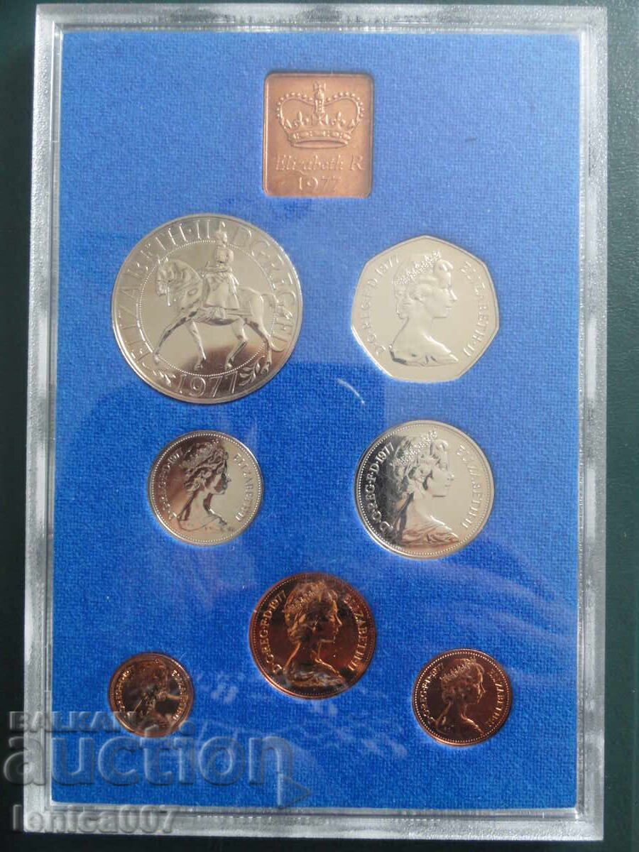 UK 1977 - Coin set + medal (UNC)