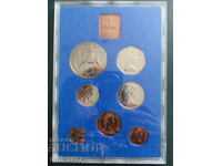 Великобритания 1977г. - Сет монети + медал (UNC)