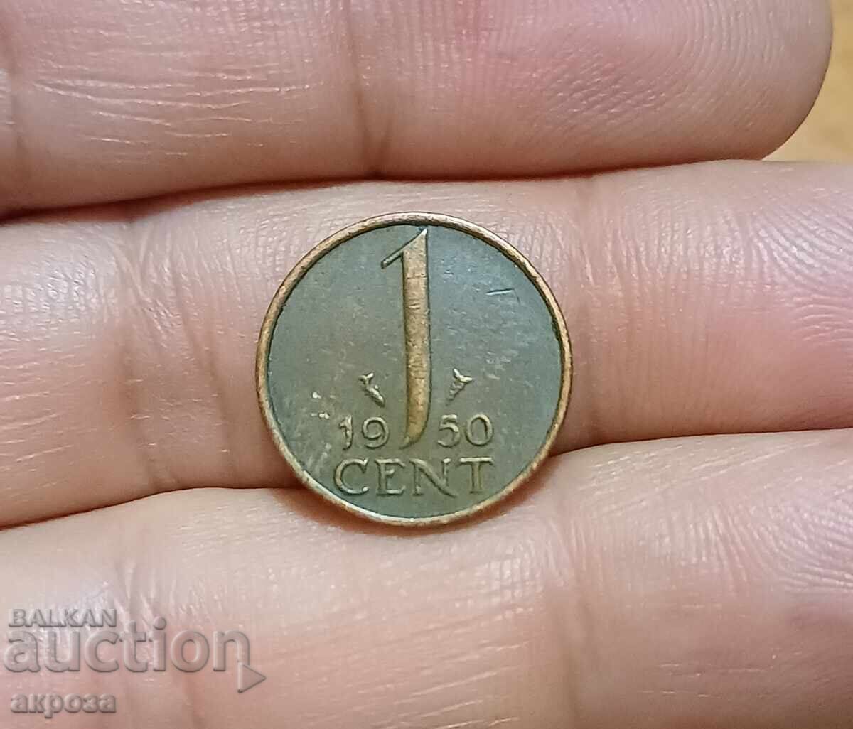 1 cent Olanda 1950 cu preț 1.00 BGN | € 0.51