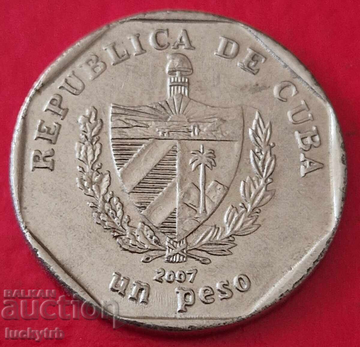 1 peso 2007 - Cuba with price € 1.00 | 1.96 BGN 1 peso 2007 - Cuba with price € 1.00 | 1.96 BGN