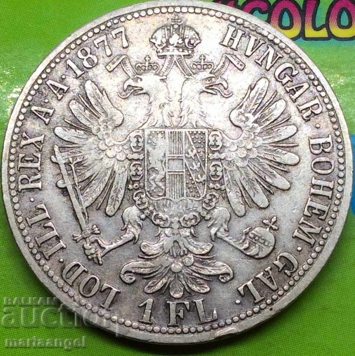Austria 1 florin 1877 Franz Joseph argint - rar! - 7 Austria 1 florin 1877 Franz Joseph argint - rar! - 7