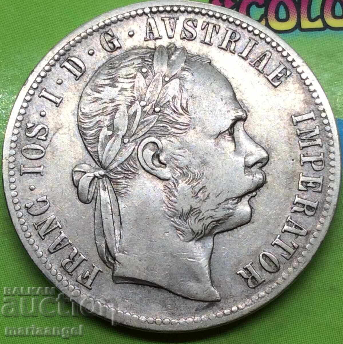 Austria 1 florin 1877 Franz Joseph argint - rar! Austria 1 florin 1877 Franz Joseph argint - rar!