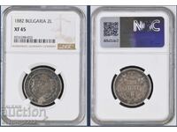 2 lei 1882 XF 45 NGC